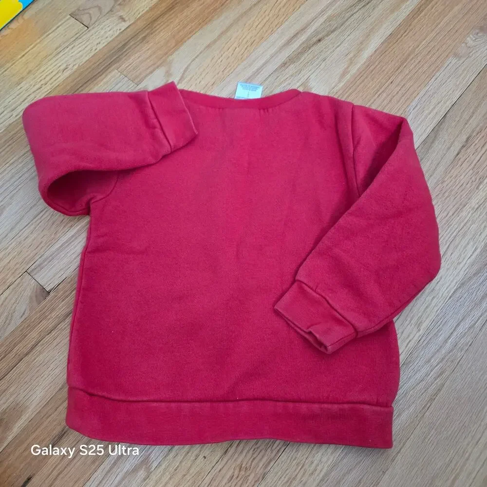 Umbro red sweatshirt and jogger fleece lined set, soccer‎ ball logo sz 24 mo